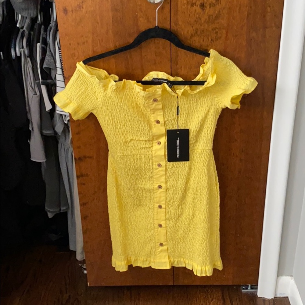 pretty little thing off the shoulder dress